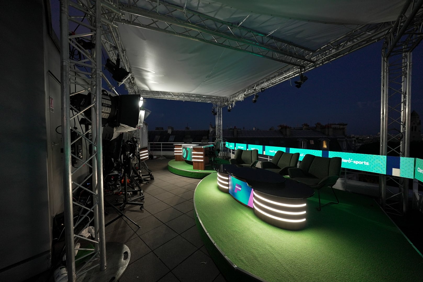 Rooftop PTZ Remote Production — Eiffel Tower Night TV Set 2
