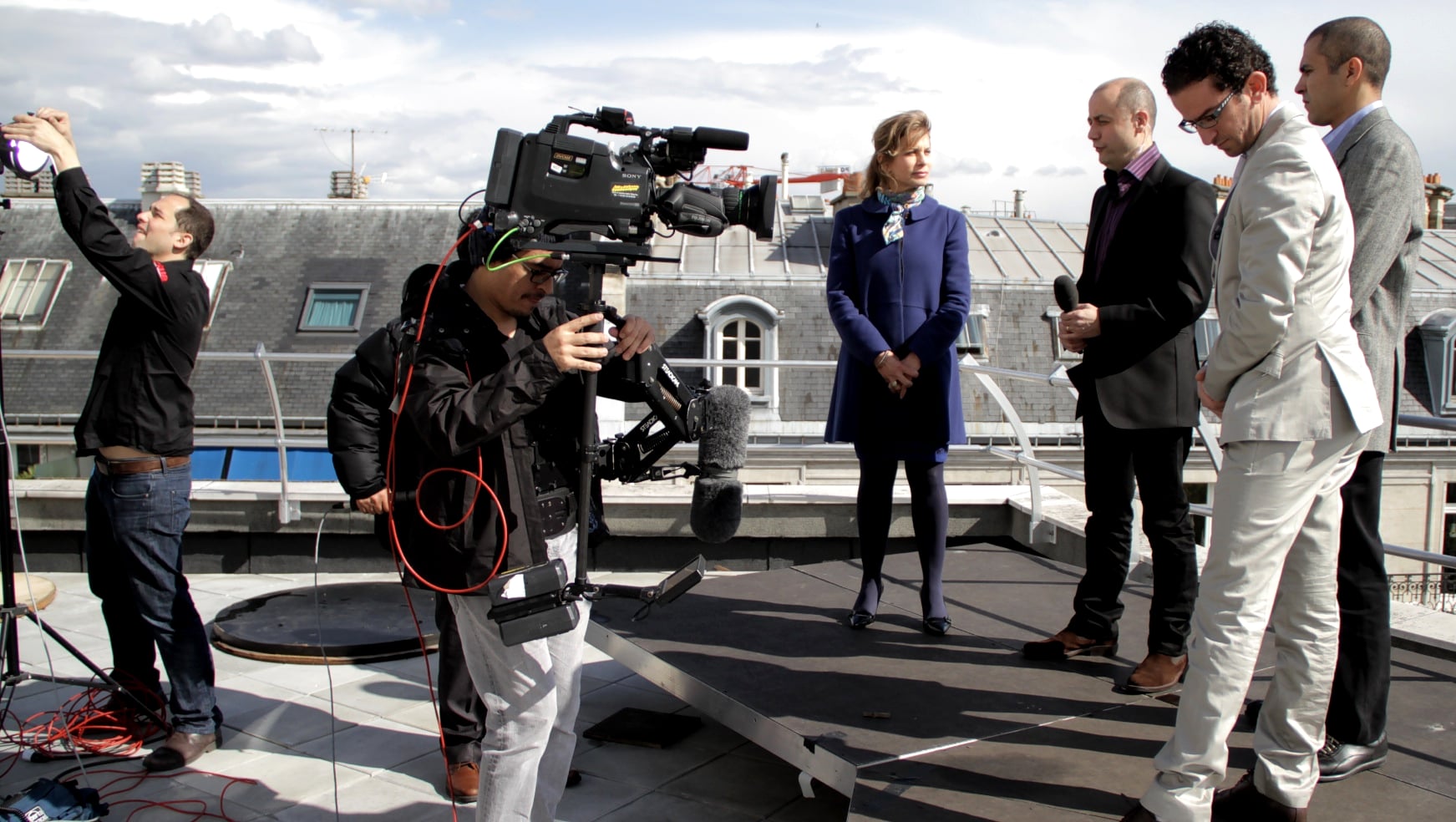 Tournage steadycam sur roof top